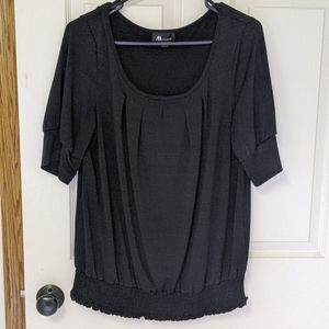 AB studio top, black, elastic bottom, size L